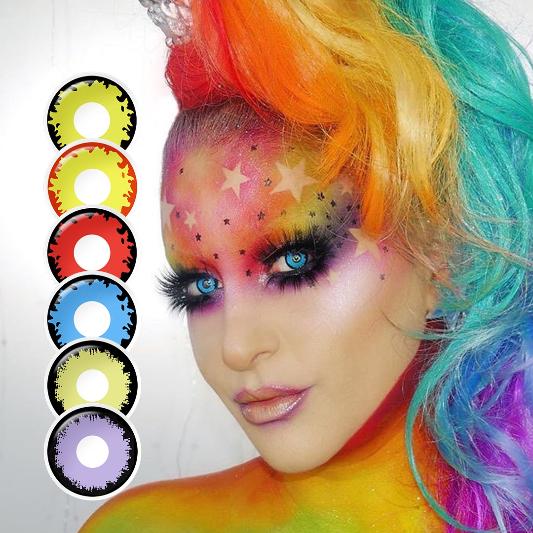 Twilight Yellow Wolf Eyes Colored Contacts Glamor Red Contact Lenses for Halloween Demon Red Cosplay Contact Lens