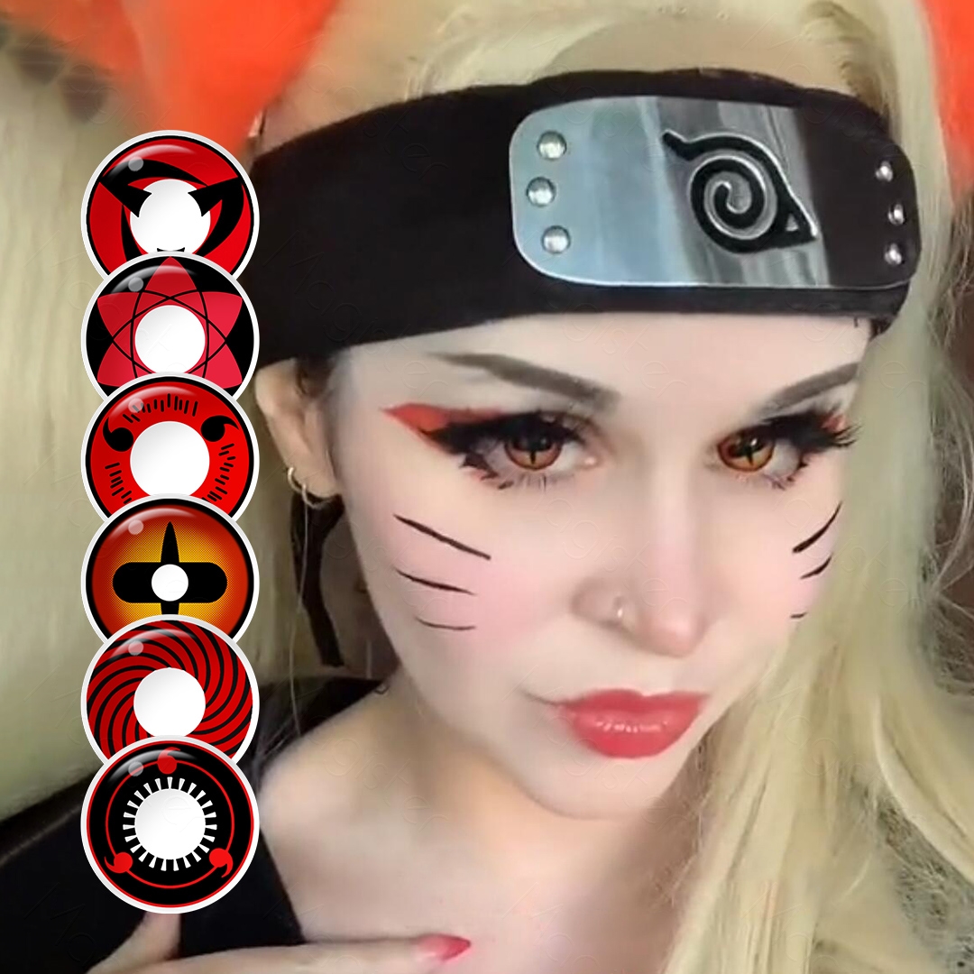 White Blind Cosplay Contact Lenses Crazy Ghost Halloween Colored Contact Lenses Red sharingan Contact Lenses