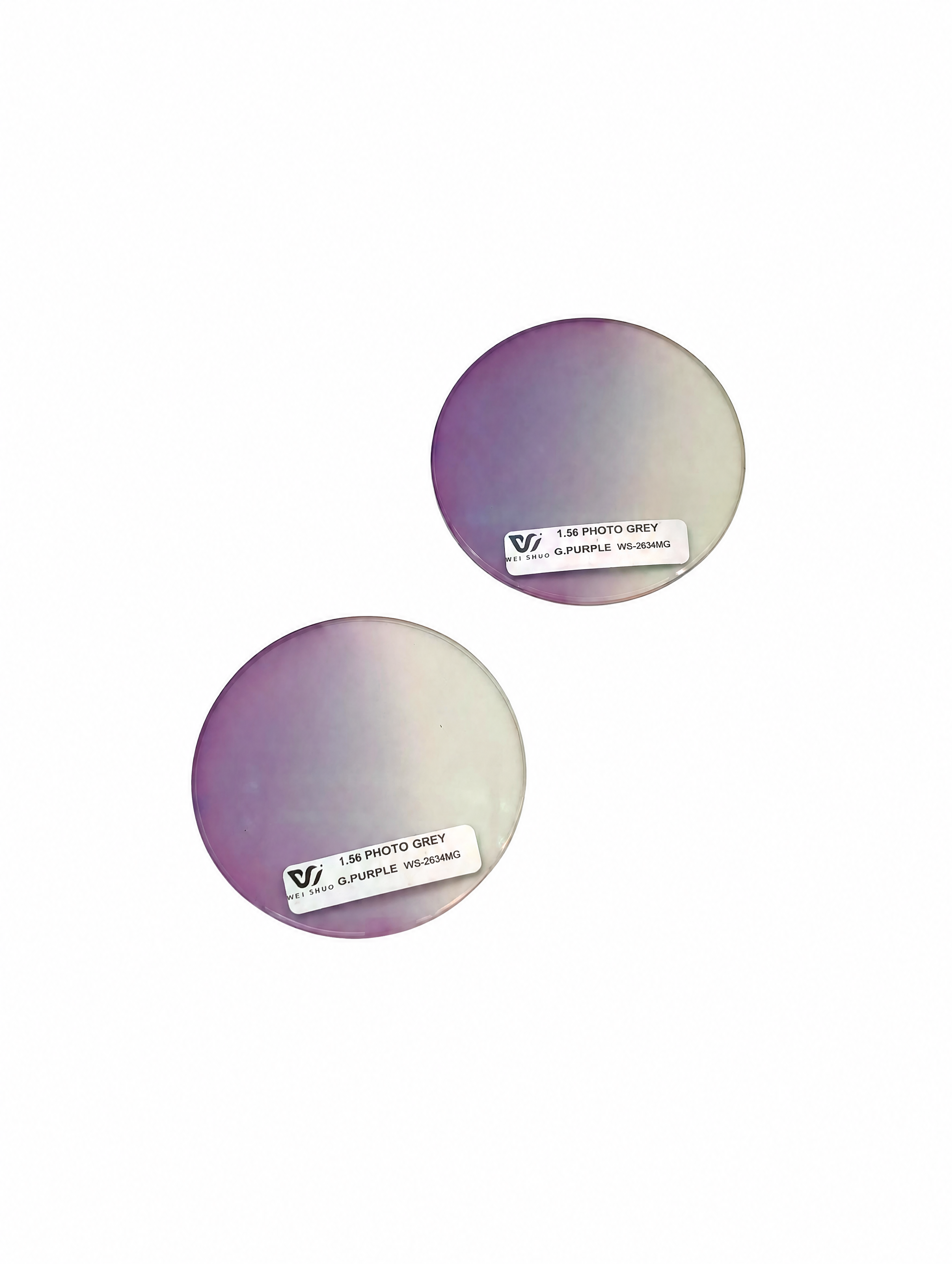 1.56 Dyed Gradient Photochromic UV400 Two-piece Lens Purple Color Changing Turns Gray Outdoors Fashion Eyewear Wholesale