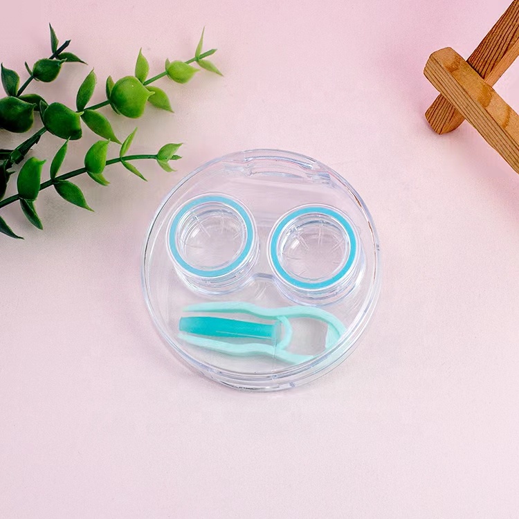 Wholesale Fashion Women Colored Factory- Direct Design Contact Lenses Case With Tweezers and Sucker