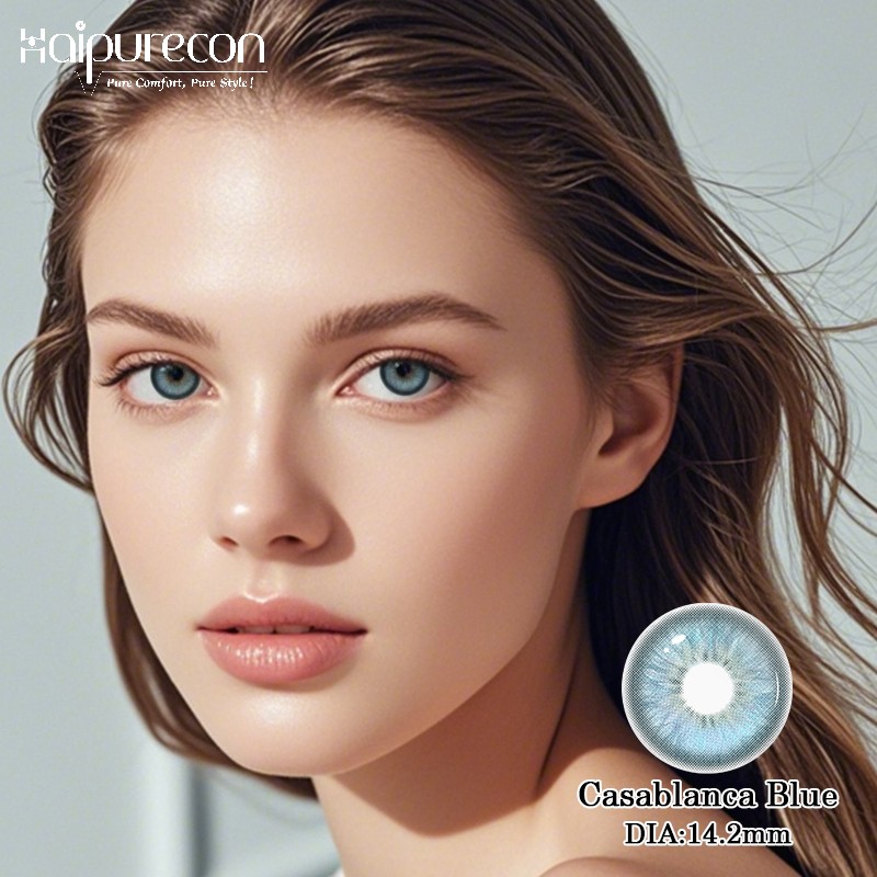 Haipurecon Sweet and Dreamy Blue Color Scheme Beautiful Eyes Annual Wholesale of Contact Lenses