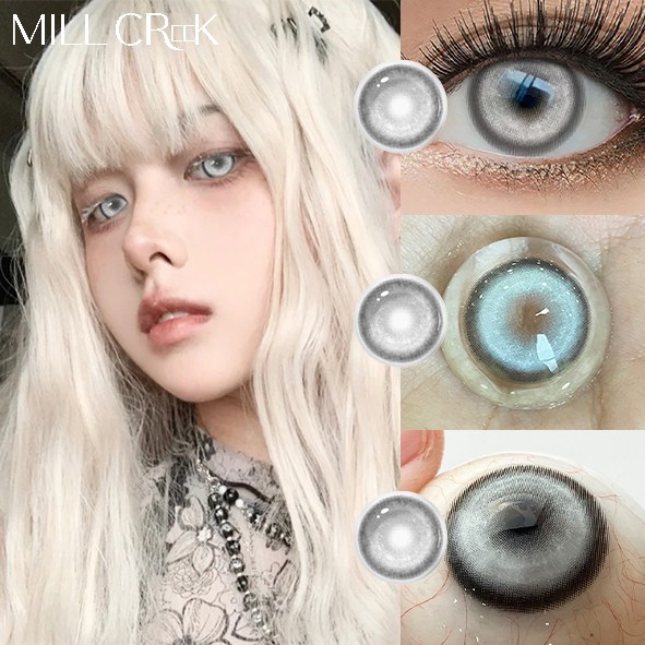 Cosplay 14.5mm Soft Hardness Halloween Colored Contact Lenses Crazy Circle Blue White Silver Design High Quality for Halloween