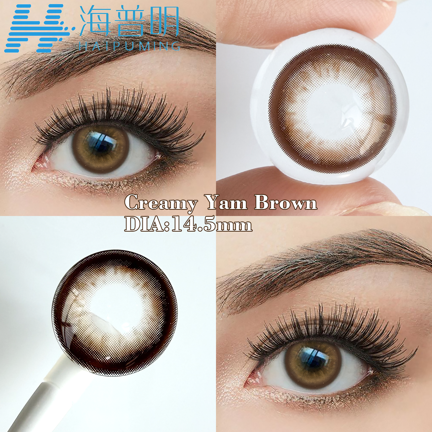 Colored Contact Lenses Eye Contact Lenses Brown Full Coverage Yearly Disposable Color Lenses 14.5mm HEMA OEM ODM Bulk Wholesale