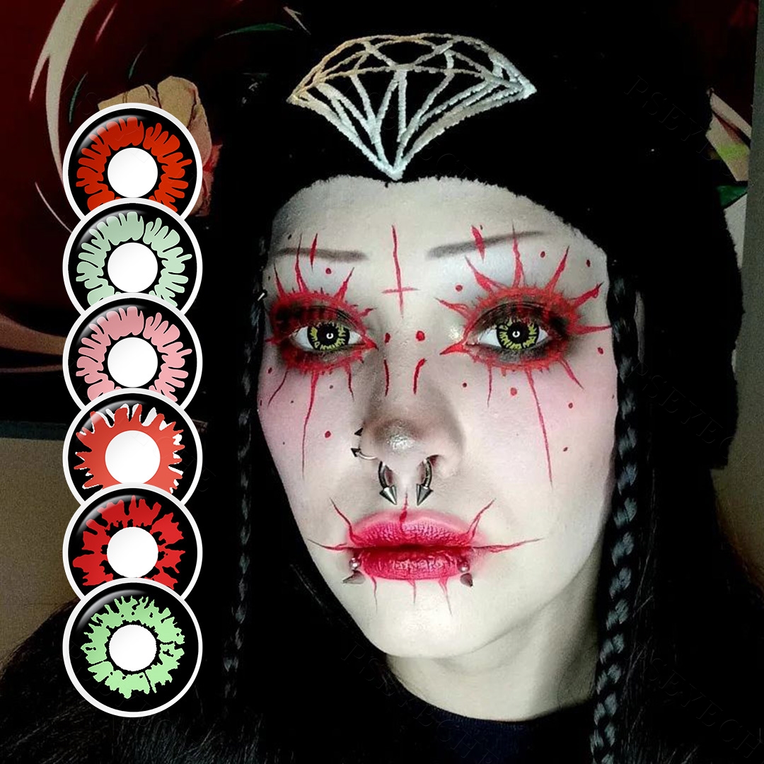 Twilight Yellow Wolf Eyes Colored Contacts Glamor Red Contact Lenses for Halloween Demon Red Cosplay Contact Lens