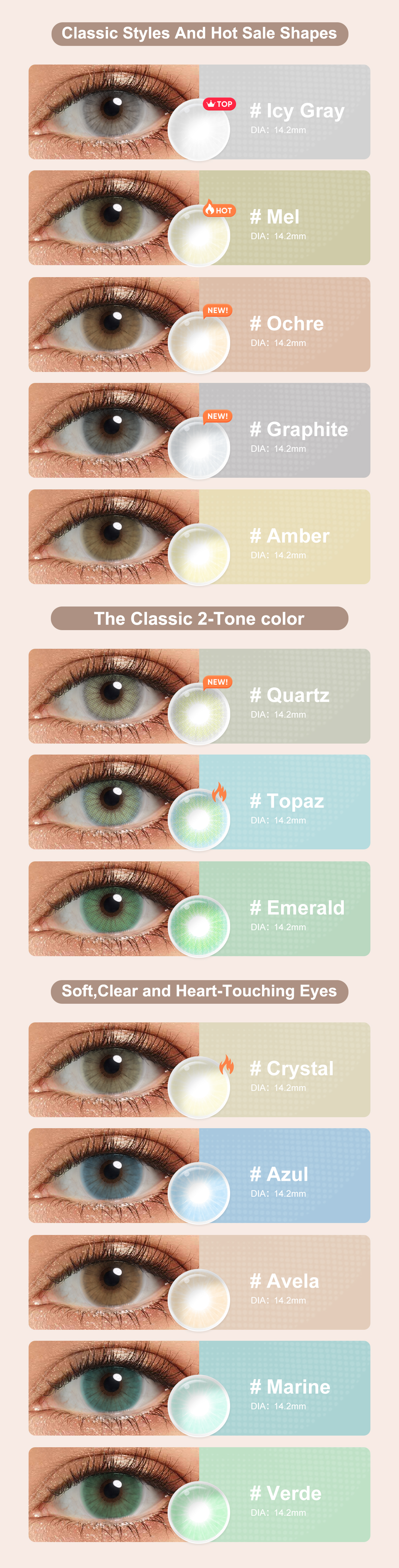 Hot Selling Freshgo Colored Contact Lenses Wholesale Custom Logo Packaging Eye Contacts Lens Lentilles De Contact De Couleur
