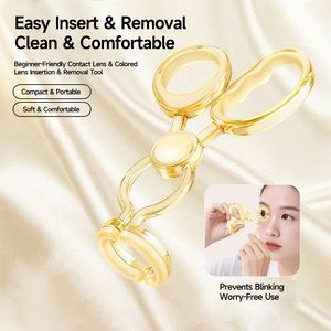 Beginner Silicone Contact Lens Applicator Eyelid Retractor Tool Set Tweezers Suction Stick Hands-Free Soft Lens Remover Helper