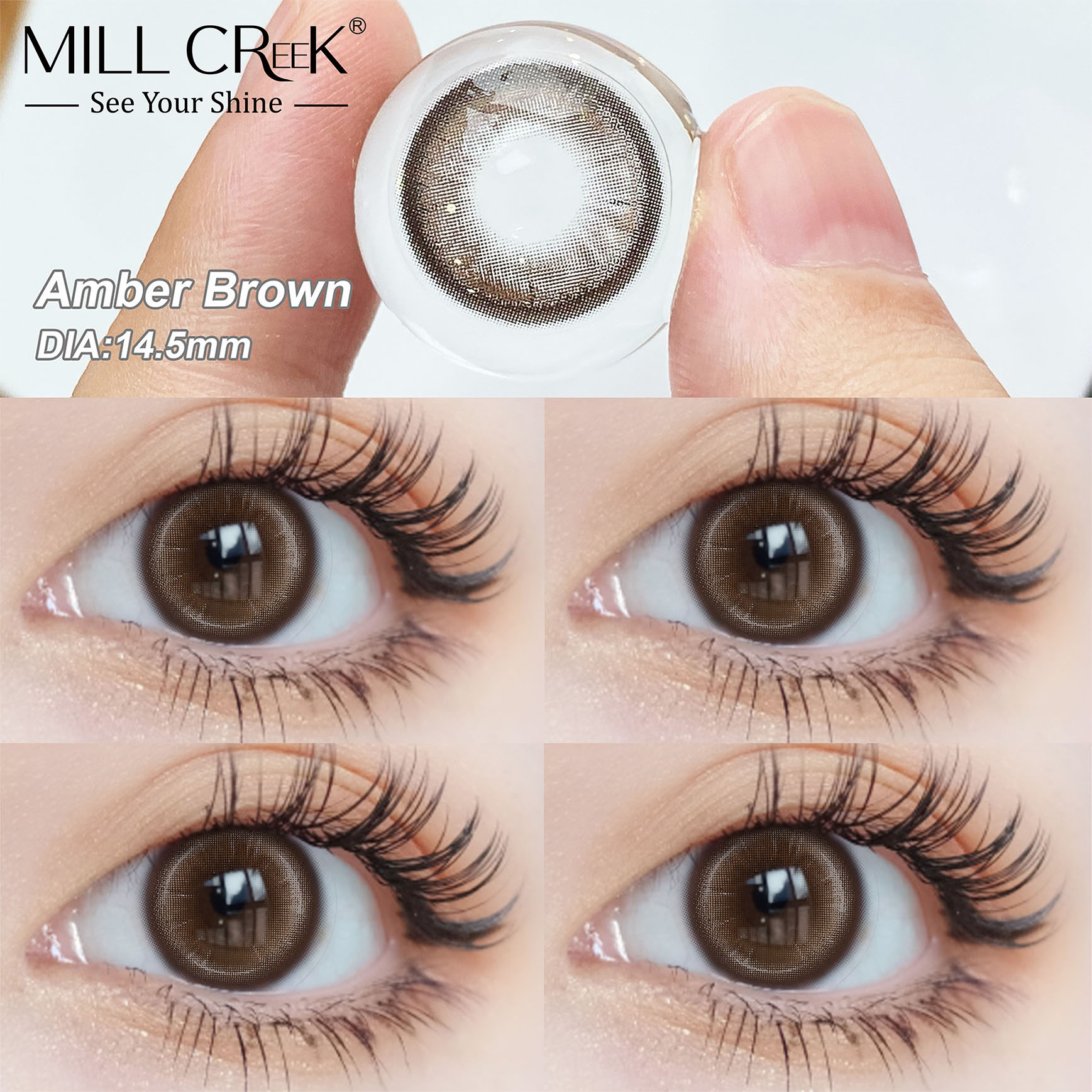 Natural Colored Contact Lenses 14.2mm 14.5mm 4 Soft Shades Yearly Disposable Wholesale Oem Odm Factory Supply for Resellers