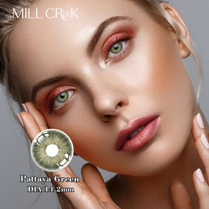 Soft Brown/Green Colored Contact Lenses 14.2mm Diameter 40% Water Content 0.08mm Thickness Natural Design Bulk OEM Orders