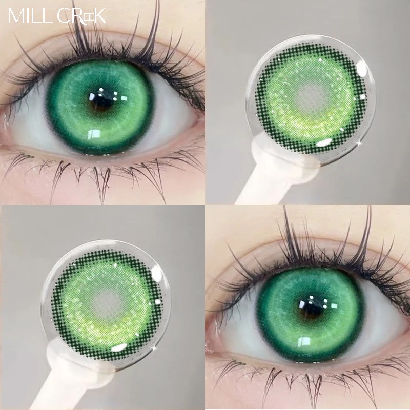 Haipurecon Cosplay High Quality 14.5mm Soft Korean Contact Lenses Halloween Crazy Circle Blue Contact Lenses White Silver Design