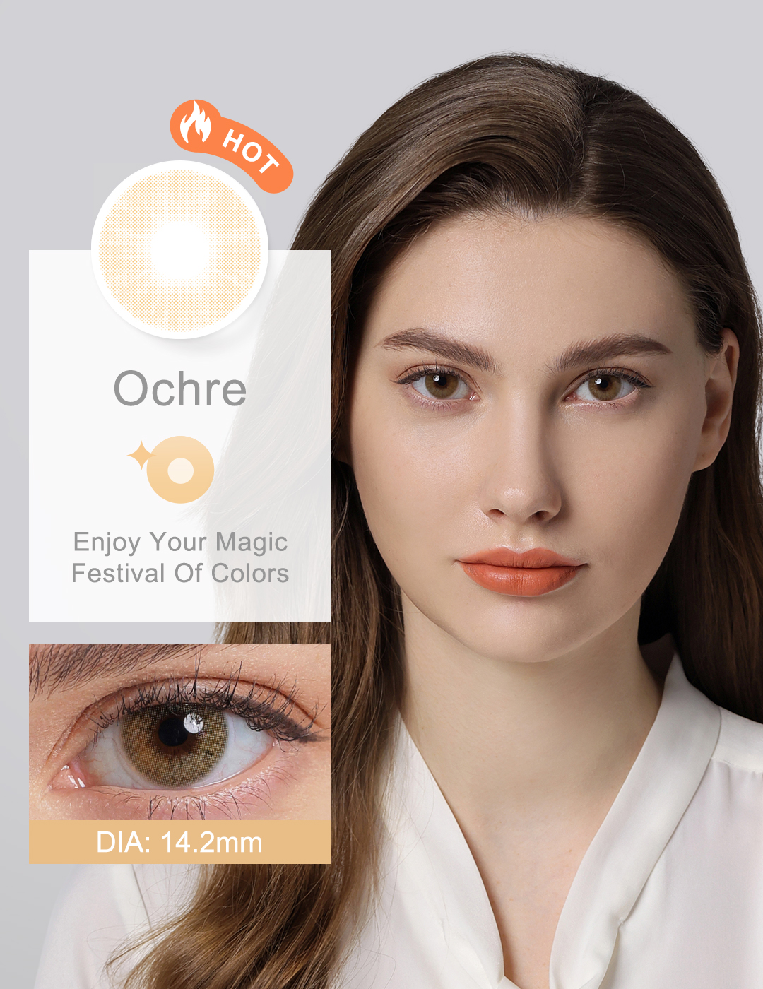 Ochre Colored Contact Lens
