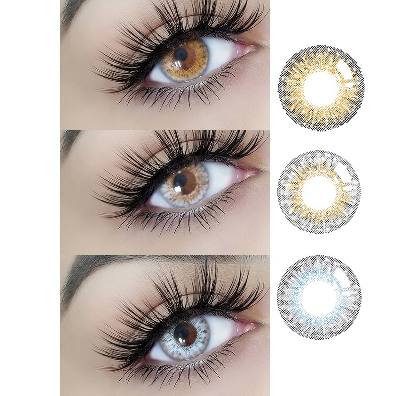 Private Label Customized Logo Brand Meetone 3 Tone Colored Contacts Paper Box Wholesale Color Eye Soft Contact Lenses Packaging