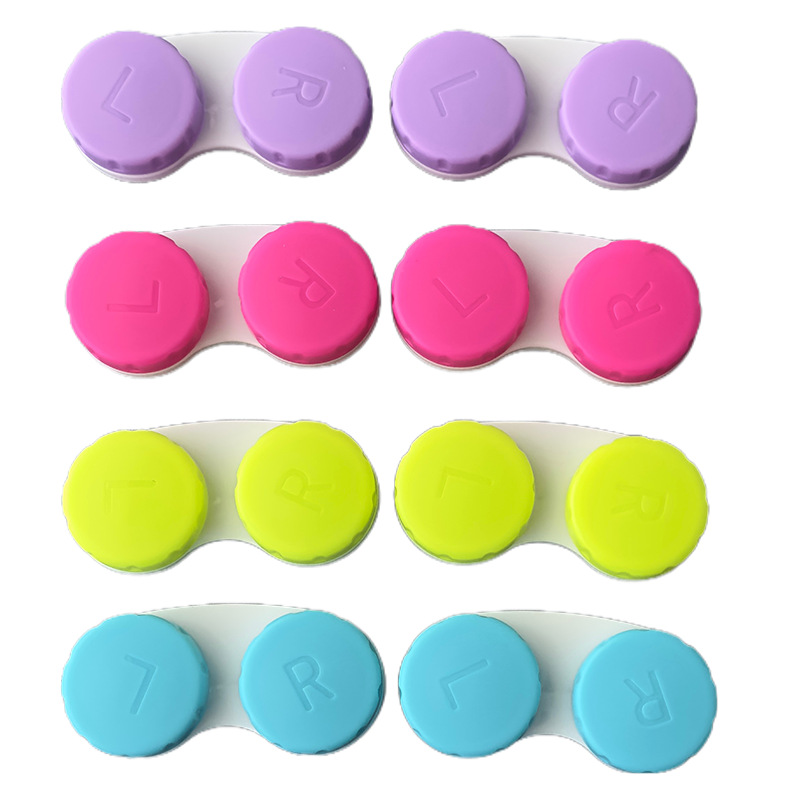 Solid Color Candy - Hued Contact Lens Case Single/Double Style Portable Travel Contact Lens Holder for Wholesale