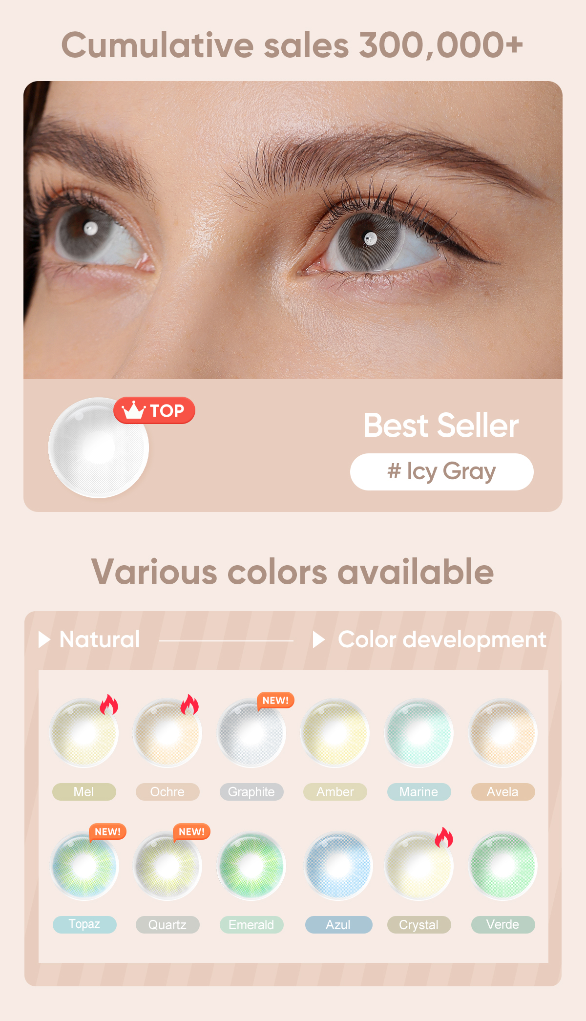 Hot Selling Freshgo Colored Contact Lenses Wholesale Custom Logo Packaging Eye Contacts Lens Lentilles De Contact De Couleur