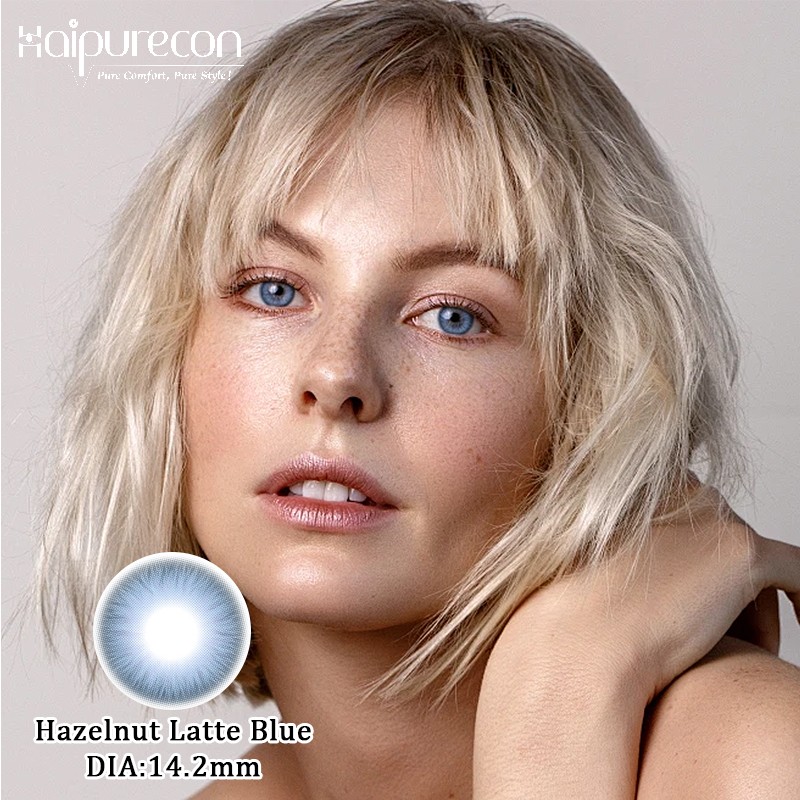 Haipurecon Sweet and Dreamy Blue Color Scheme Beautiful Eyes Annual Wholesale of Contact Lenses