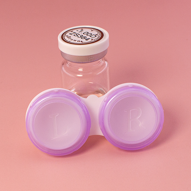 5.9cm Colorful Plastic Portable Empty Contact Lenses Case Cute Colored Contact Lens Container Left Right Daily Use