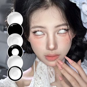 Blind Colored Contact Lenses for Cosplay Ghost Color Eye Contacts Crazy White Blind