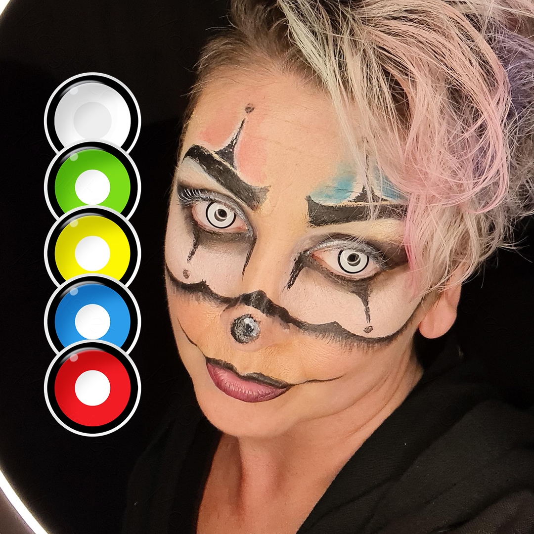 White Blind Cosplay Contact Lenses Crazy Ghost Halloween Colored Contact Lenses Red sharingan Contact Lenses