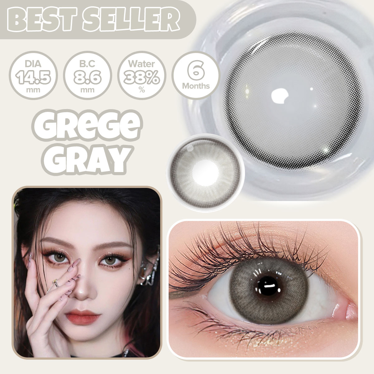 Grege Gray Colored Contact Lens