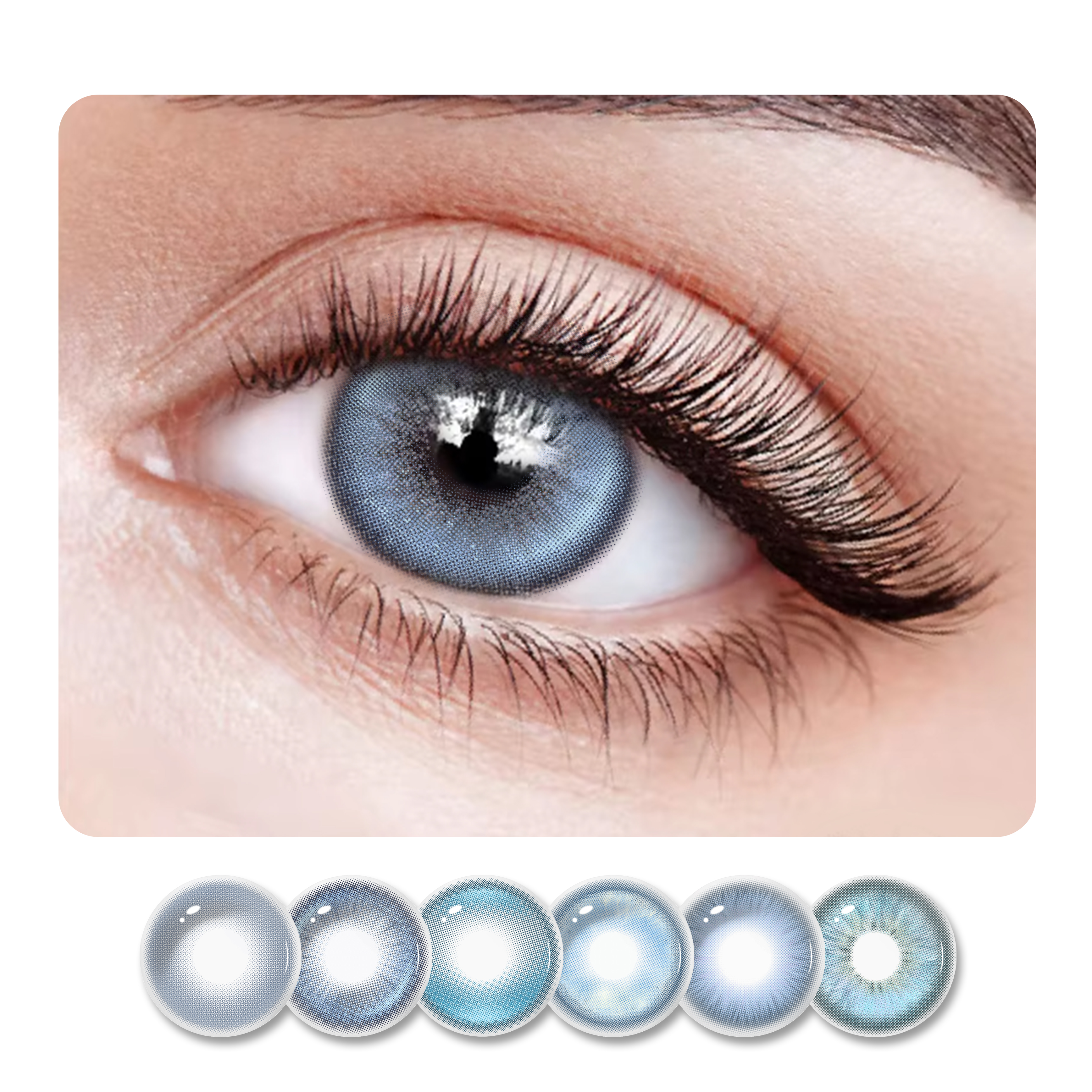 Haipurecon Sweet and Dreamy Blue Color Scheme Beautiful Eyes Annual Wholesale of Contact Lenses