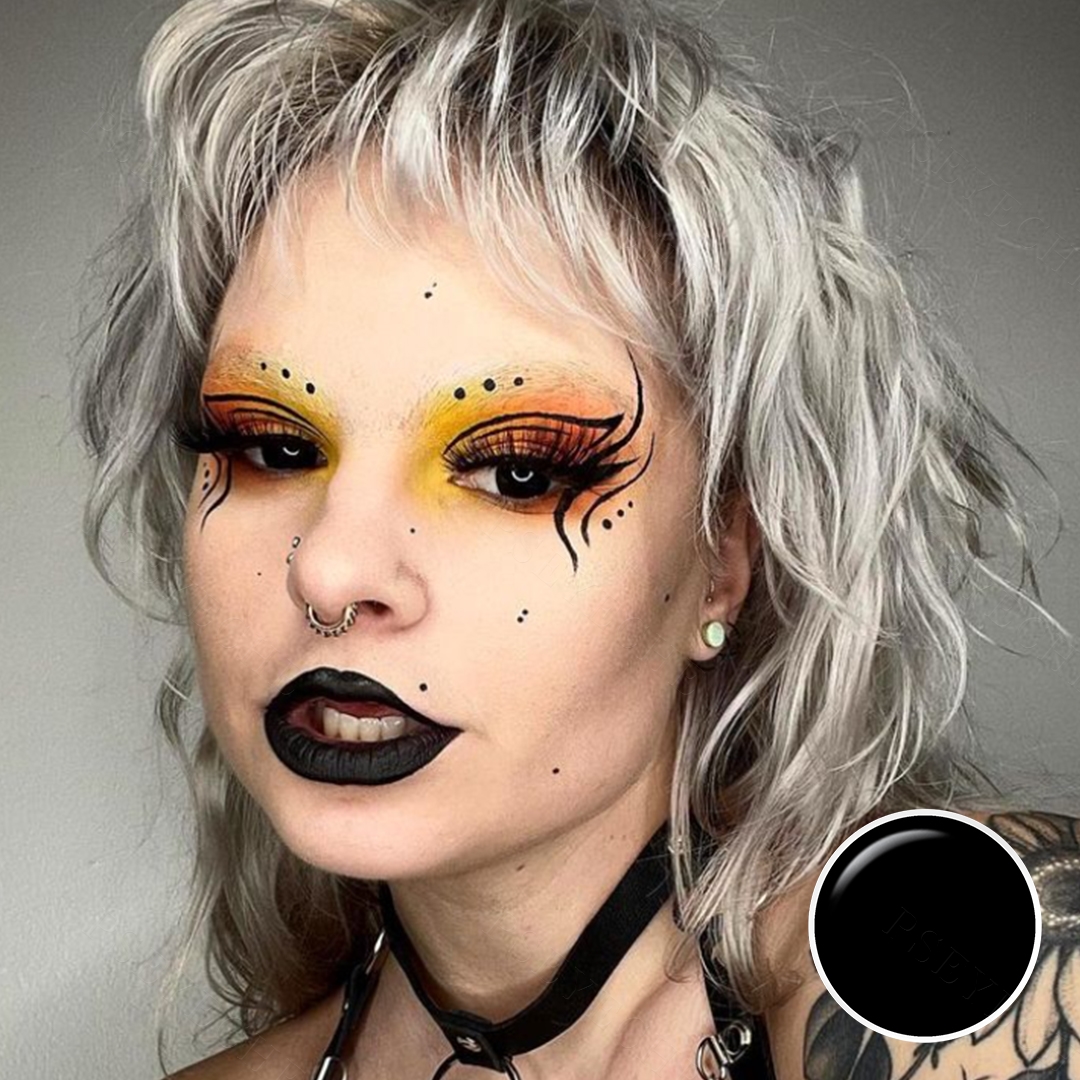 Hot Sale Pseyeche Black Out Halloween Contact Lens Pseyeche Cosplay Soft Lens White Web Lentilles De Contact En Gros