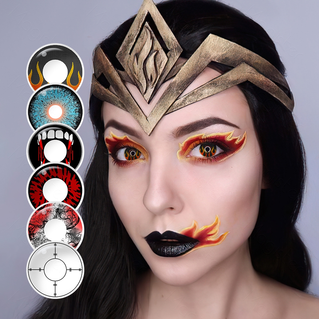 Free Shipping Magister Halloween Lens Crazy Anime Eye Contacts Big Eye Soft Annual Cosplay Contact Lenses Lentille Sharingan