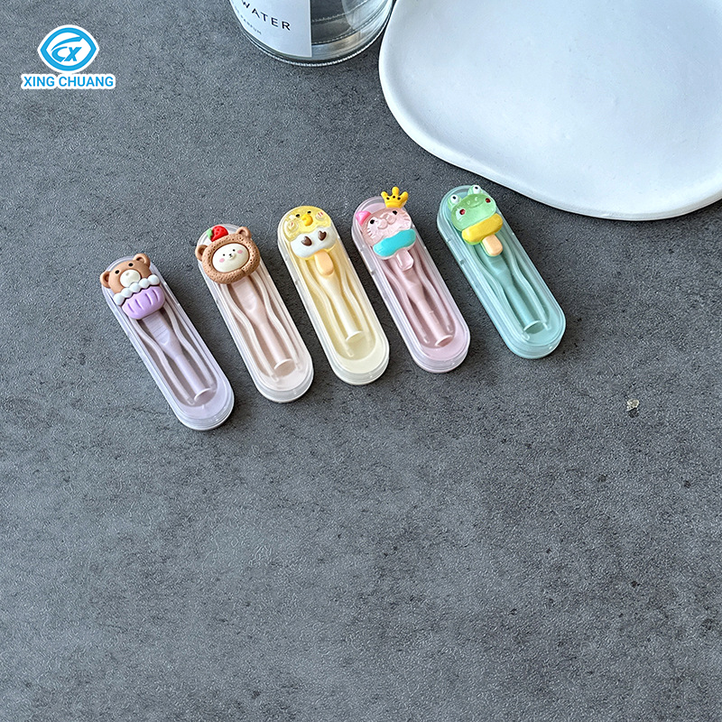 Hot-selling Wholesale Fashionable Cute Contact Lens Wearing Kits Multiple Colors and Styles to Choose From Glass Case Model