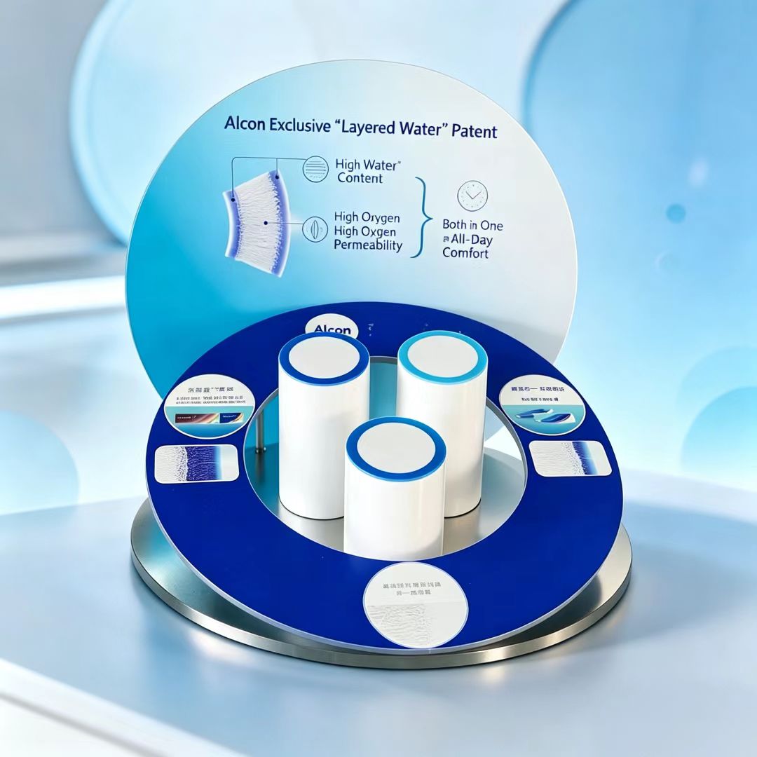 Premium Stable Structure PMMA Stainless Steel Contact Lens Display Tray Custom Size Brand Slogan Printing Easy Assembly Retail