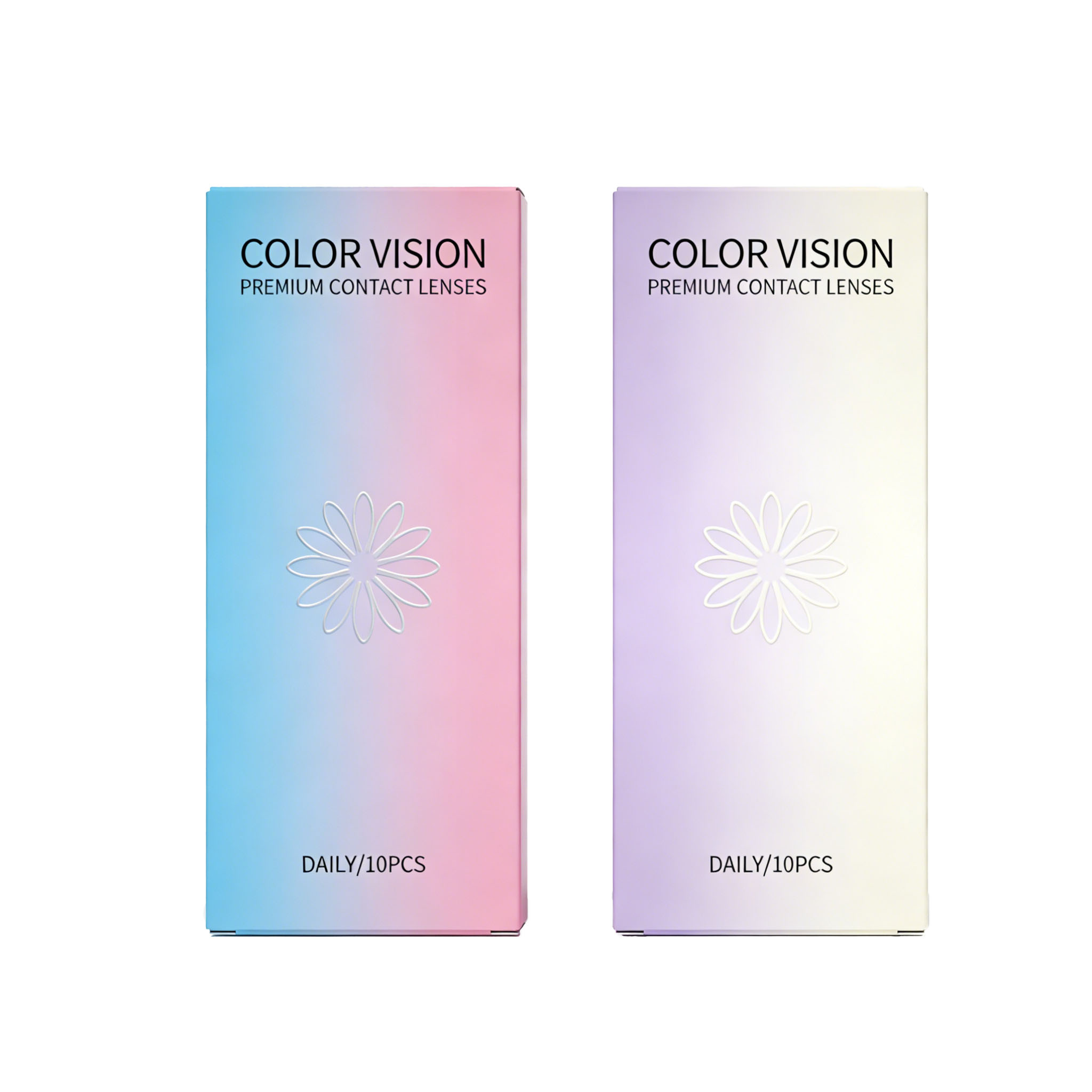Customizbele Glossy Lamination Self Erecting Recyclable Colored Contact Lens Packaging Box with Four-Color Logo Printing