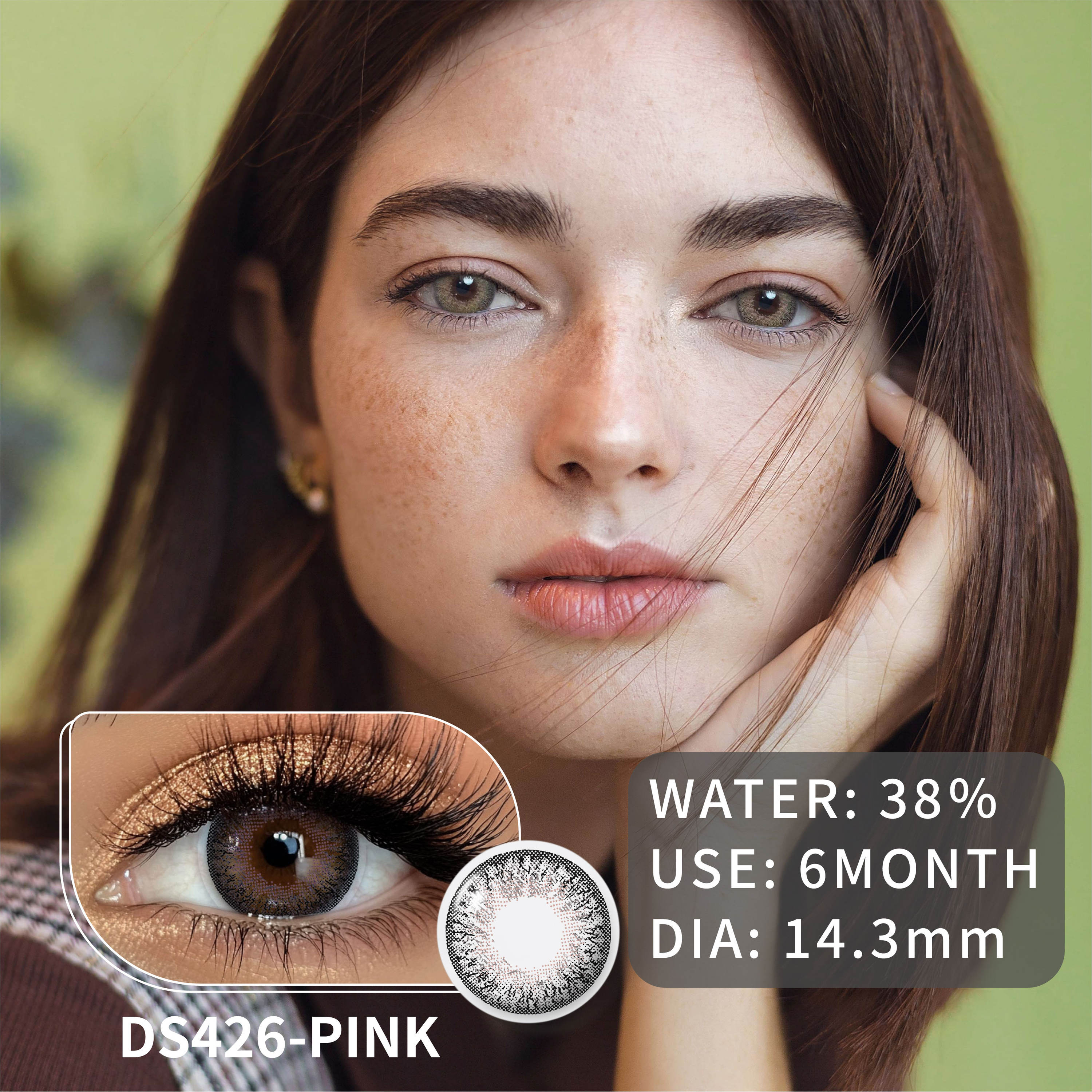 Green Natural Colored Contact Lenses Half Year Use Fashion Beauty Series Soft for Daily Wear Dating