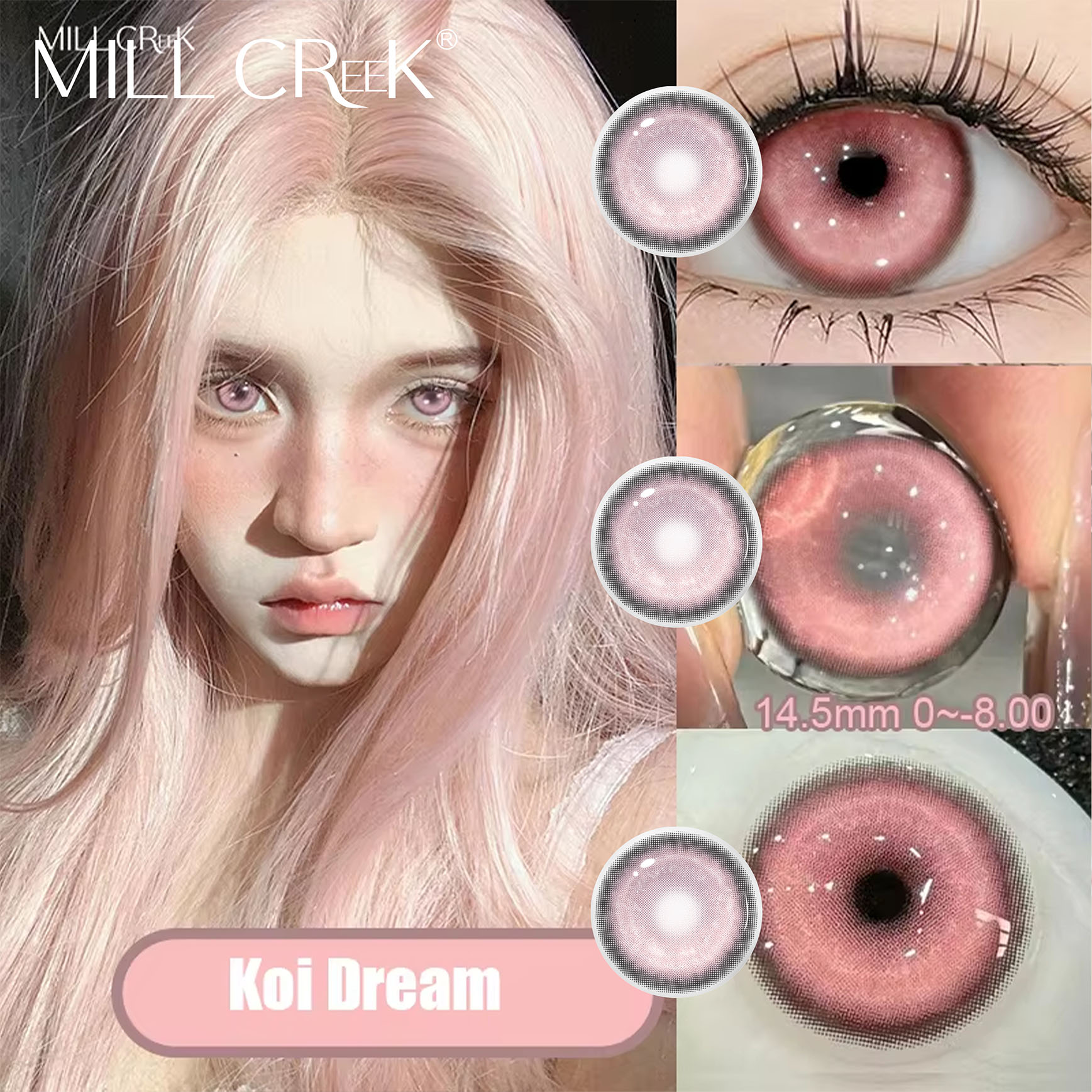 Cosplay 14.5mm Soft Hardness Halloween Colored Contact Lenses Crazy Circle Blue White Silver Design High Quality for Halloween