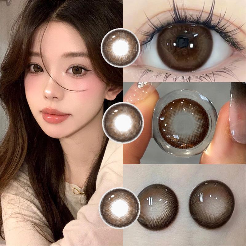 Haipurecon Natural 3 Tone Colored Contact Lenses 14.5mm Yearly Disposable Big Eye Soft Lenses OEM ODM Wholesale