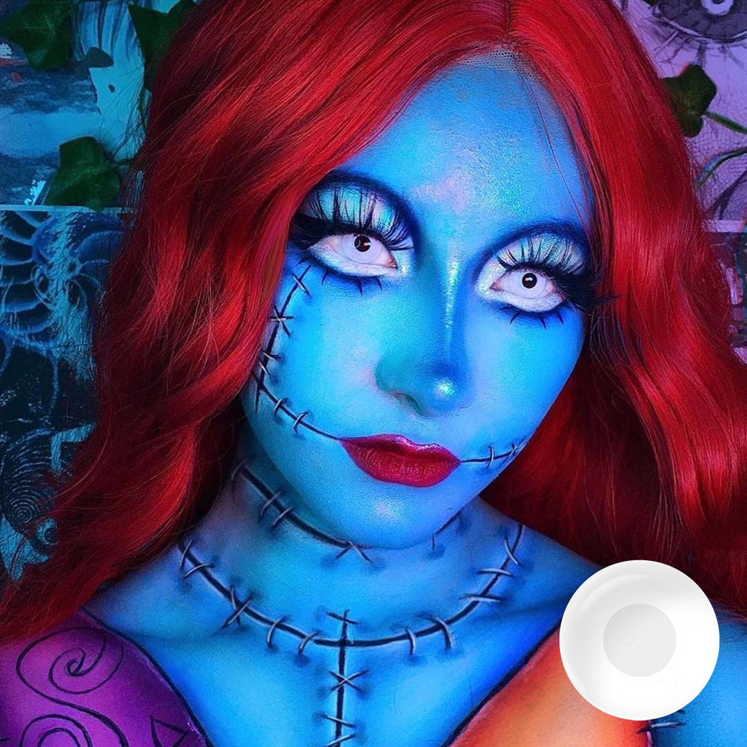 Hot Sale Pseyeche Black Out Halloween Contact Lens Pseyeche Cosplay Soft Lens White Web Lentilles De Contact En Gros
