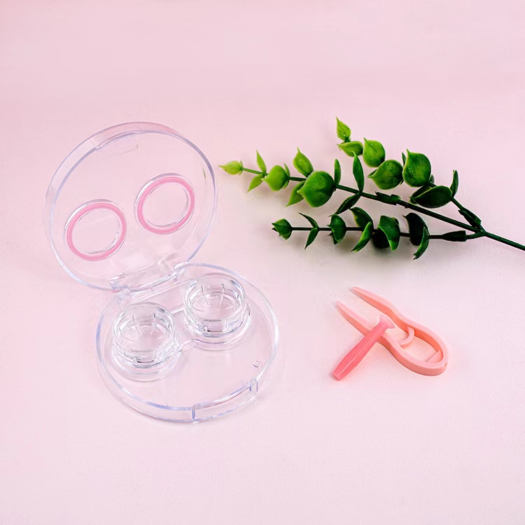 Wholesale Fashion Women Colored Factory- Direct Design Contact Lenses Case With Tweezers and Sucker