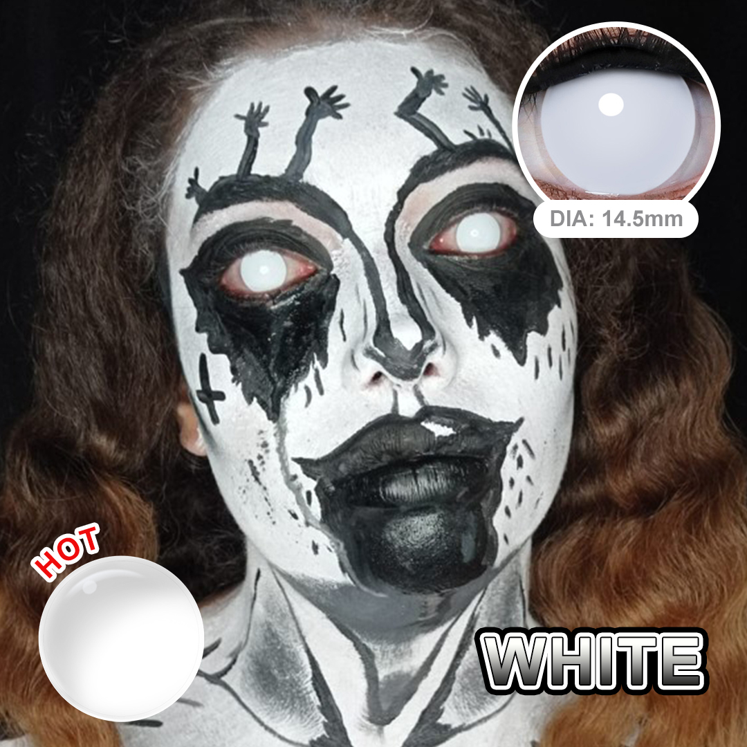 Blind Colored Contact Lenses for Cosplay Ghost Color Eye Contacts Crazy White Blind Colored Lens Halloween Contact Lenses