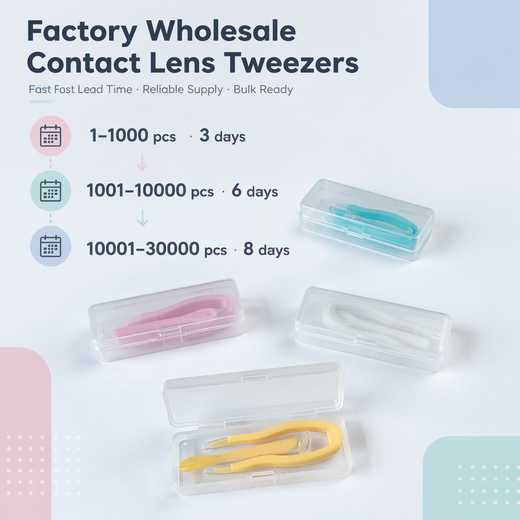 Koncci Chinese Factory Produce Colorful Silicone White Case for Contact Lenses Silicone Contact Lens Tweezers A-702