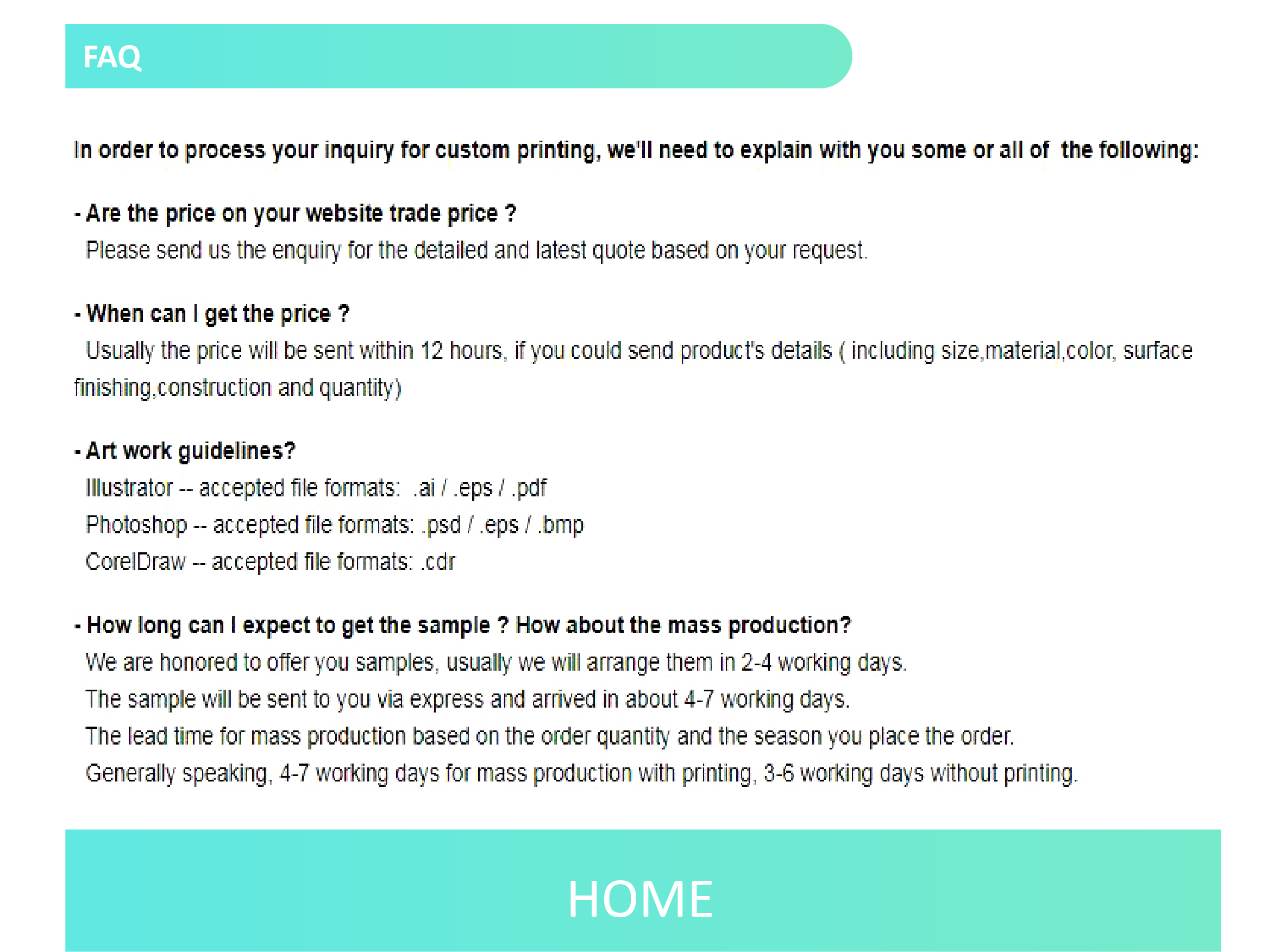 FAQ Overview