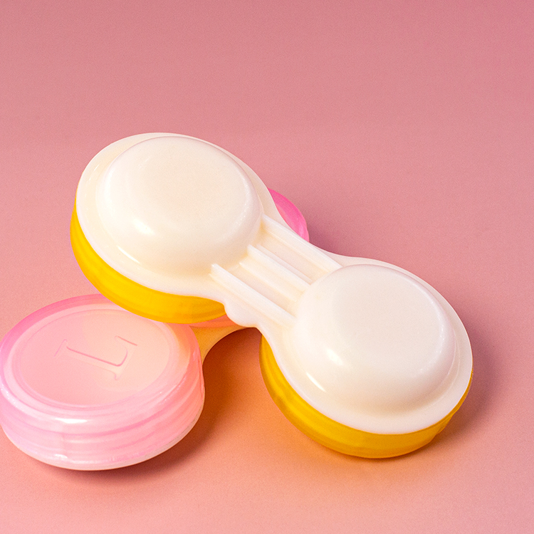 5.9cm Colorful Plastic Portable Empty Contact Lenses Case Cute Colored Contact Lens Container Left Right Daily Use