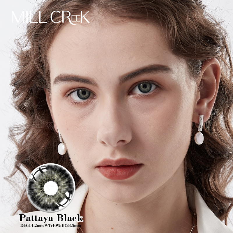 Soft Brown/Green Colored Contact Lenses 14.2mm Diameter 40% Water Content 0.08mm Thickness Natural Design Bulk OEM Orders