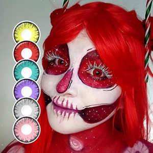 Twilight Yellow Wolf Eyes Colored Contacts Glamor Red Contact Lenses for Halloween Demon Red Cosplay Contact Lens