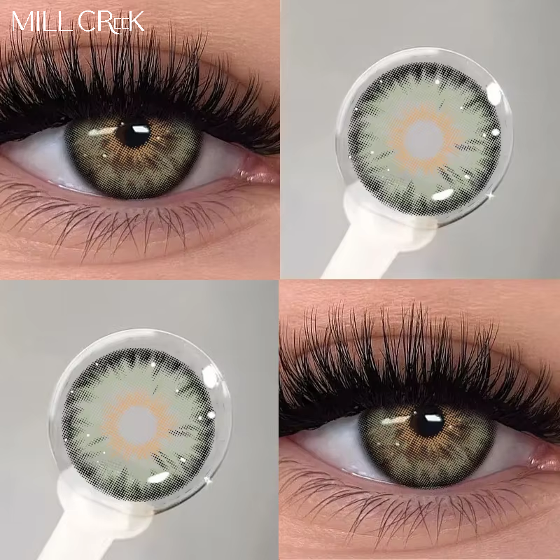 Wholesale Three Tone Colored Contact Lenses Soft Korean Style Eye Lenses Haipurecon Beautiful Big Eyes Makeup Fashion Beauty