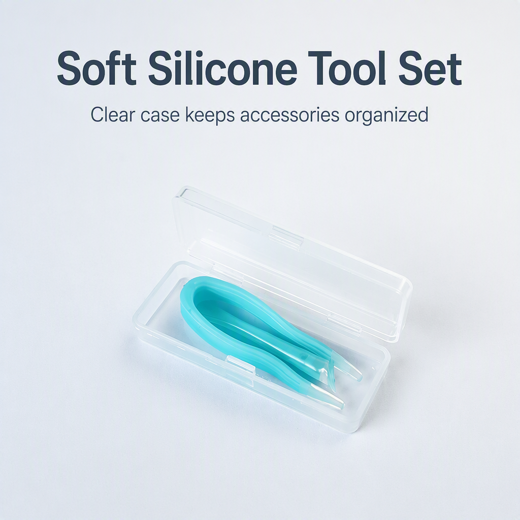 Koncci Chinese Factory Produce Colorful Silicone White Case for Contact Lenses Silicone Contact Lens Tweezers A-702