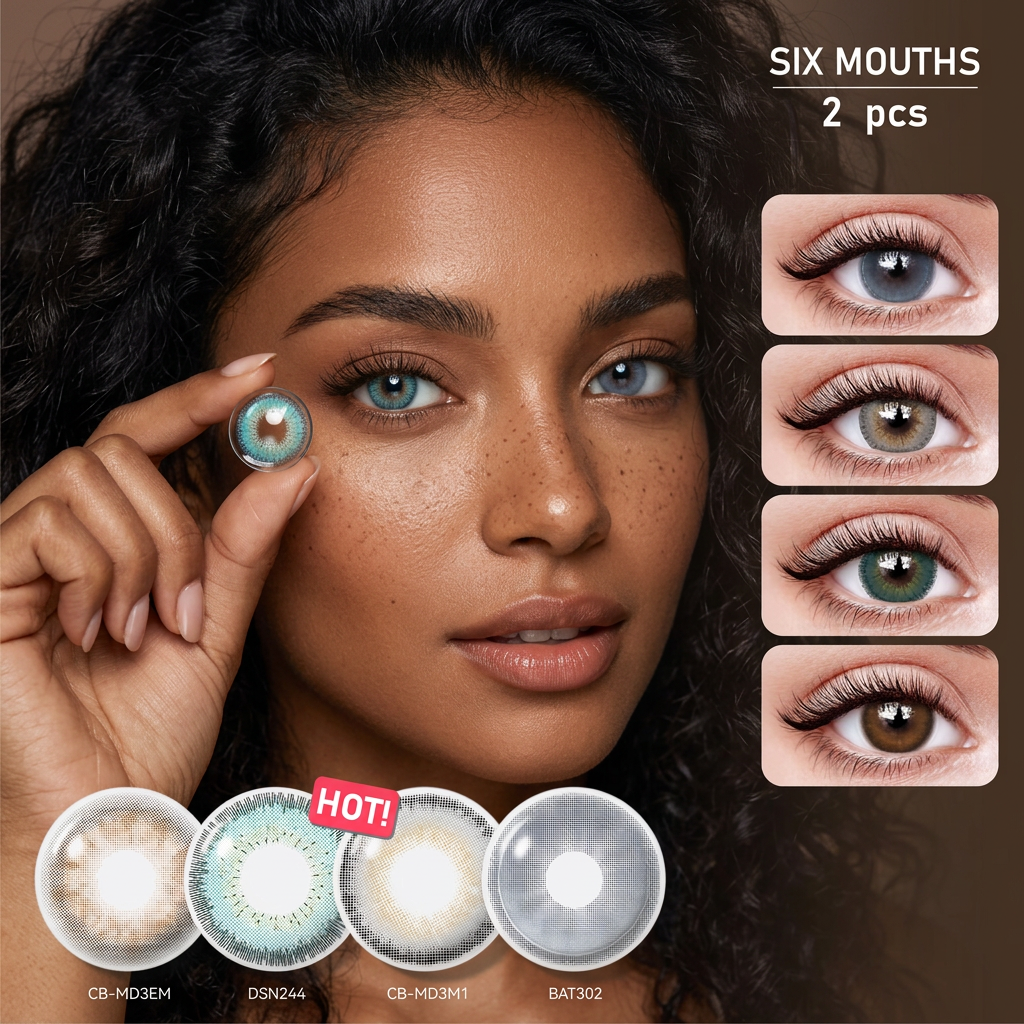 Green Natural Colored Contact Lenses Half Year Use Fashion Beauty Series Soft for Daily Wear Dating