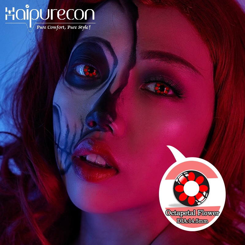 Haipurecon Halloween White Cosplay Contact Lenses Coloured Crazy Cosplay Contact Lenses Soft Hardness