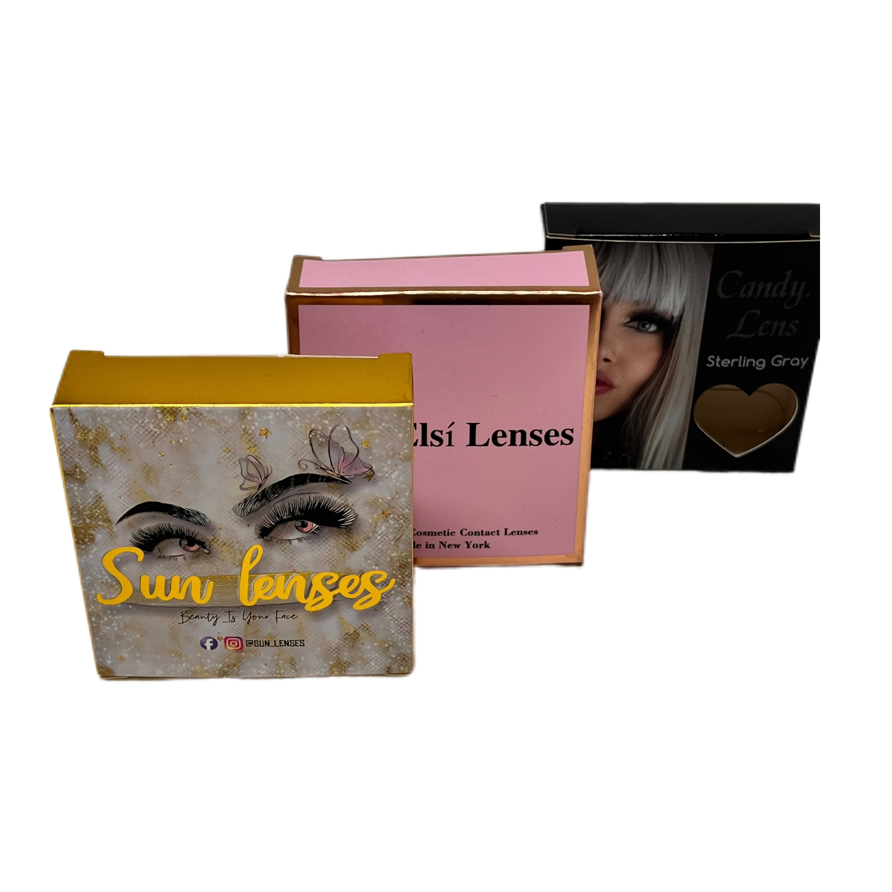 Packaging Box for All Color Contacts Natural Color Eye Lens New Design Hot Sale Colored Contact Lenses Box Card Stock Window UV